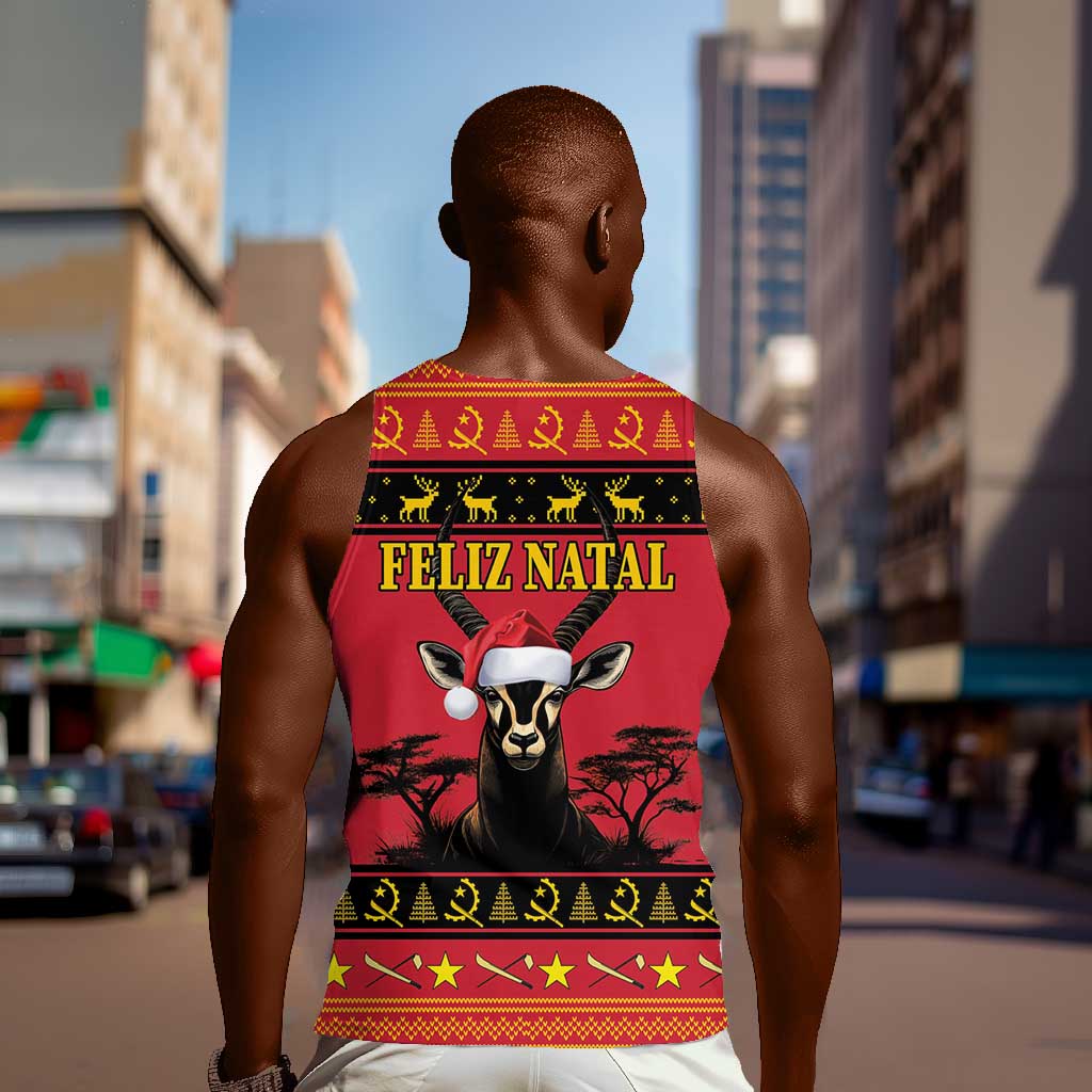 Afro Angola Giant Sable Antelope Christmas Men Tank Top Virtus Unita Fortior Feliz Natal