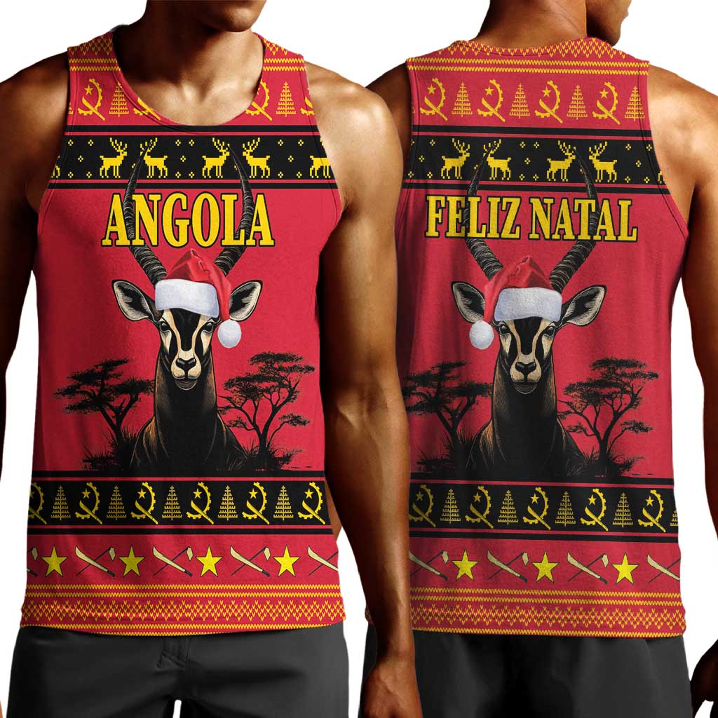 Afro Angola Giant Sable Antelope Christmas Men Tank Top Virtus Unita Fortior Feliz Natal