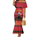 Afro Angola Giant Sable Antelope Christmas Mermaid Dress Virtus Unita Fortior Feliz Natal