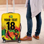 Custom Guyana Football Pride Luggage Cover Golden Jaguars Go Champion - Yellow - African Pride