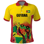 Custom Guyana Football Pride Polo Shirt Golden Jaguars Go Champion - Yellow - African Pride