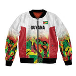 Custom Guyana Football Pride Bomber Jacket Golden Jaguars Go Champion - White - African Pride