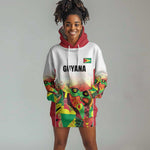 Custom Guyana Football Pride Hoodie Dress Golden Jaguars Go Champion - White - African Pride