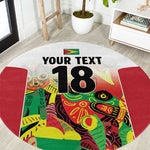 Custom Guyana Football Pride Round Carpet Golden Jaguars Go Champion - White - African Pride