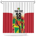 Custom Guyana Football Pride Shower Curtain Golden Jaguars Go Champion - White - African Pride