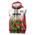 Custom Guyana Football Pride Sleeveless Zip Hoodie Golden Jaguars Go Champion - White - African Pride