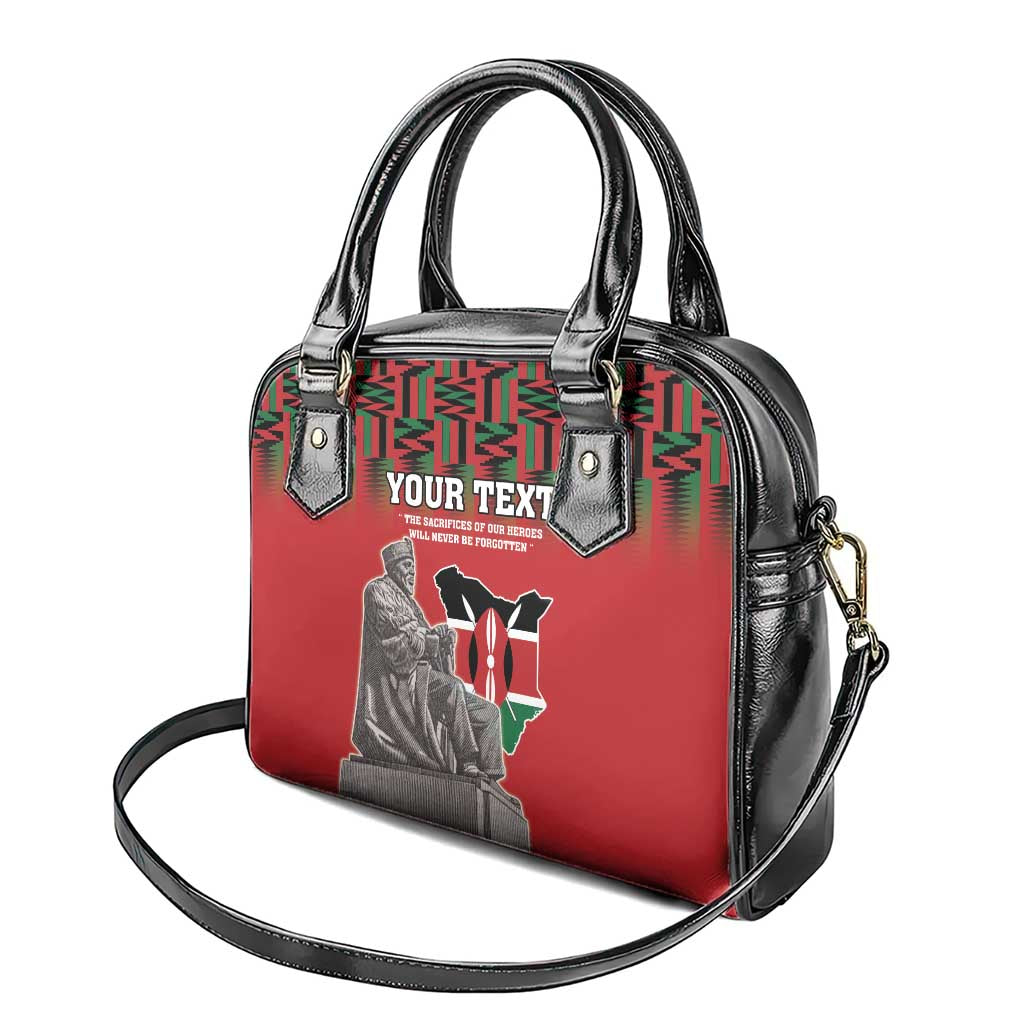 Personalized Afro Kenya Mashujaa Day Shoulder Handbag Mzee Jomo Kenyatta With Coat Of Arms