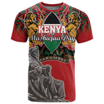 Personalized Afro Kenya Mashujaa Day T shirt Mzee Jomo Kenyatta With Coat Of Arms