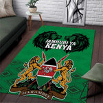 Afro Kenya National Heroes Day Area Rug Mashujaa With Lion Head And Coat Of Arms