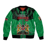 Afro Kenya National Heroes Day Bomber Jacket Mashujaa With Lion Head And Coat Of Arms