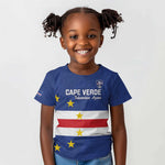 Cape Verde Football Go Champion Custom Kid T shirt Sporty Style - African Pride