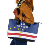 Cape Verde Football Go Champion Custom Leather Tote Bag Sporty Style - African Pride