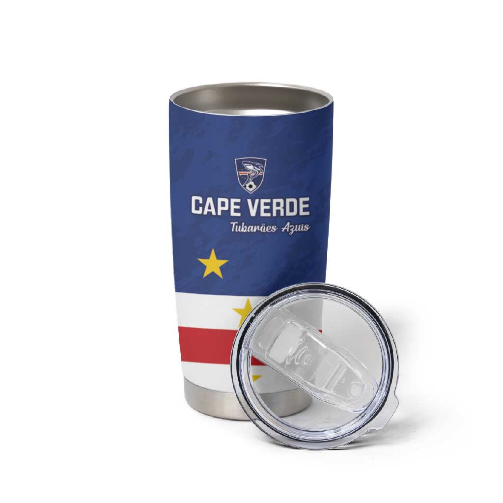 Cape Verde Football Go Champion Custom Tumbler Cup Sporty Style - African Pride