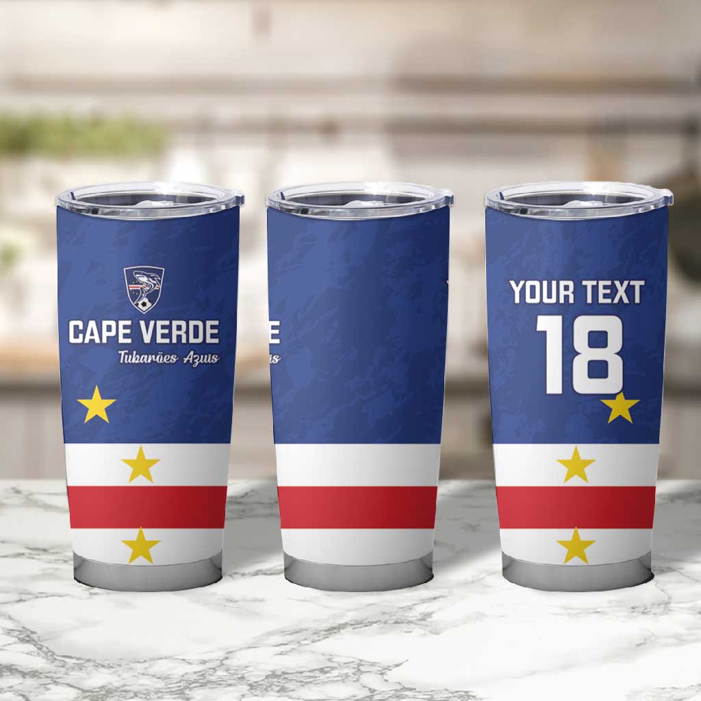 Cape Verde Football Go Champion Custom Tumbler Cup Sporty Style - African Pride