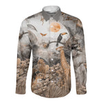 Afro Safari Animals Long Sleeve Button Shirt