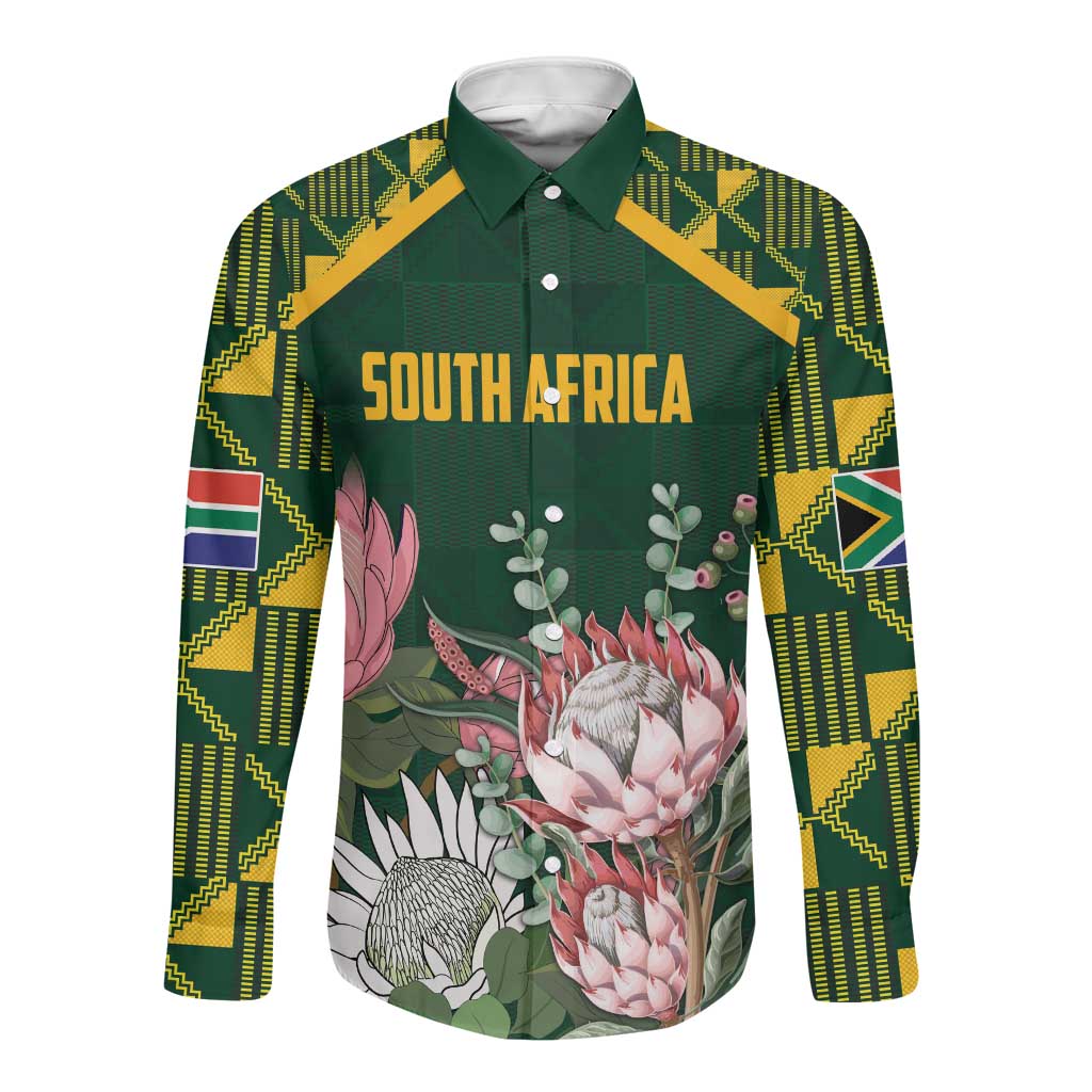 Personalised Afro Zambia Long Sleeve Shirt Flag Style Mix Kente Pattern LT15