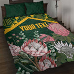 Personalized South Africa With Afro King Protea Quilt Bed Set Kente Patterns