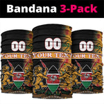 Custom Afro Kenya Coat Of Arms Neck Gaiter Kente Patterns LT18