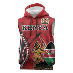 Personalized Afro Kenya Coat Of Arms Sleeveless Hoodie Ethnic Seamless Pattern - African Pride