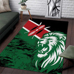 Afro Kenya Lion Head Area Rug Flag Style