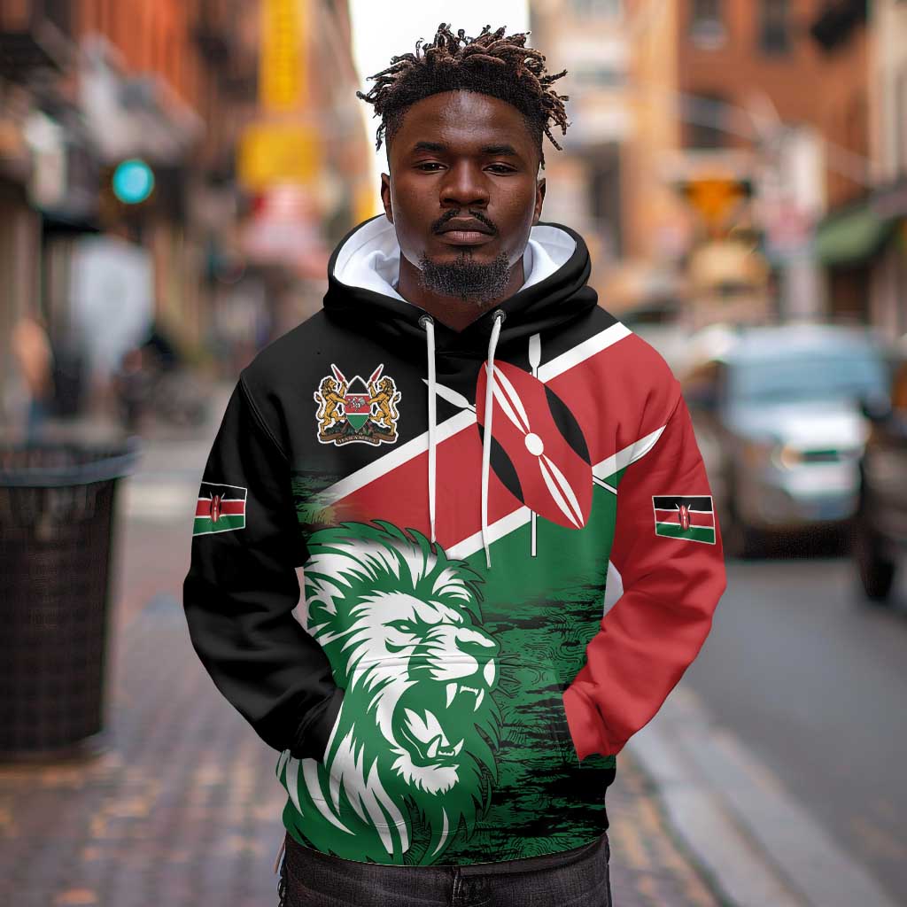 Afro Kenya Lion Head Hoodie Flag Style