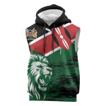 Afro Kenya Lion Head Sleeveless Hoodie Flag Style - African Pride