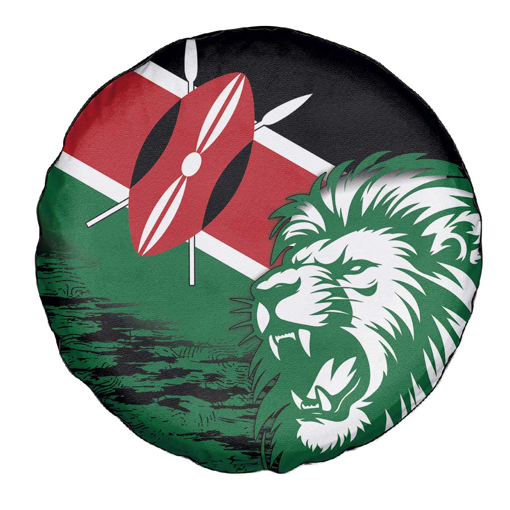 Afro Kenya Lion Head Spare Tire Cover Flag Style