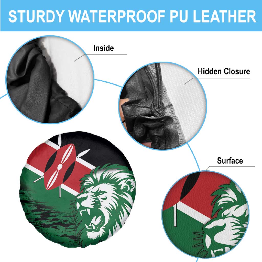 Afro Kenya Lion Head Spare Tire Cover Flag Style