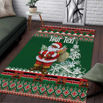 Personalized Afro Kenya Christmas Area Rug African Santa - Folk Pattern