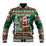Personalized Afro Kenya Christmas Baseball Jacket African Santa - Folk Pattern