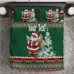 Personalized Afro Kenya Christmas Bedding Set African Santa - Folk Pattern