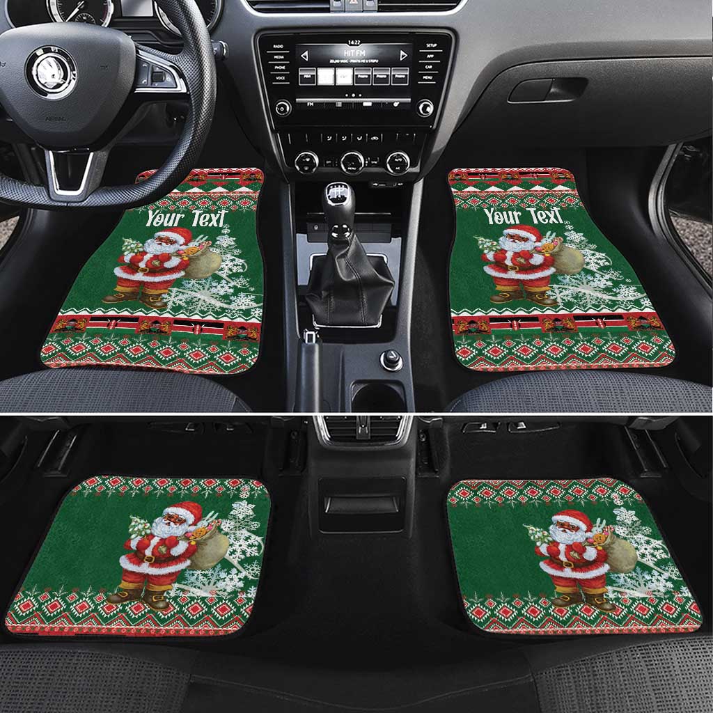 Personalized Afro Kenya Christmas Car Mats African Santa -  Folk Pattern