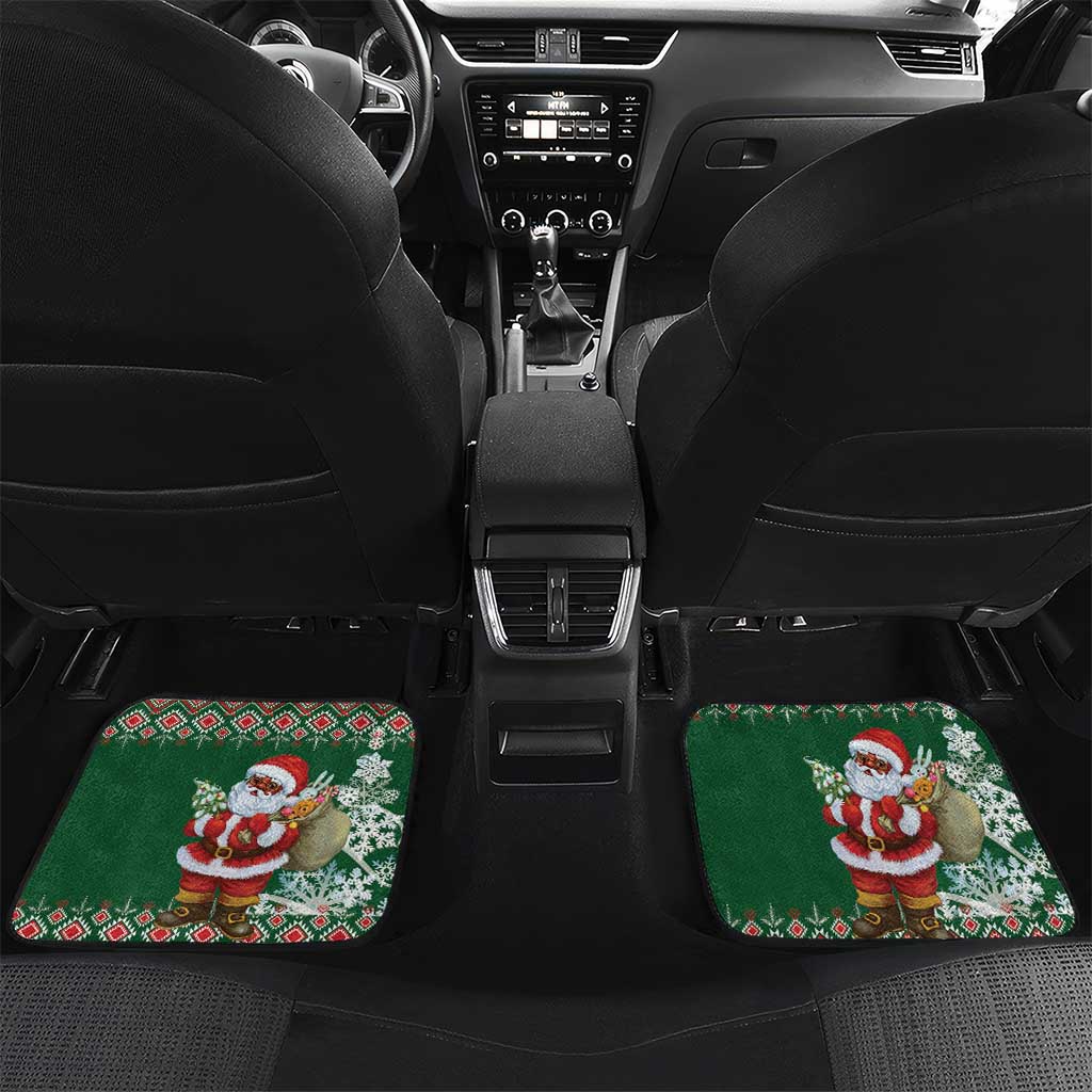 Personalized Afro Kenya Christmas Car Mats African Santa -  Folk Pattern