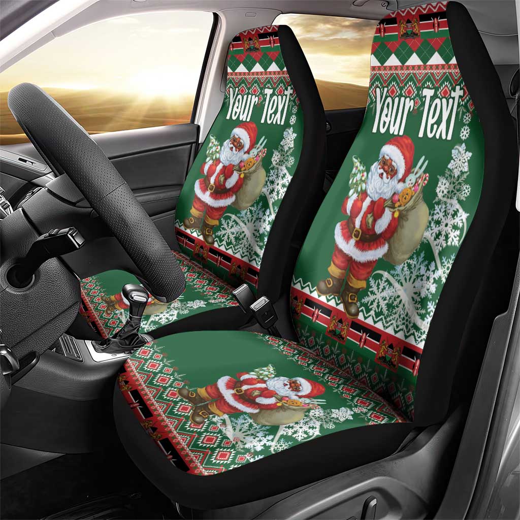 Personalized Afro Kenya Christmas Car Seat Cover African Santa -  Folk Pattern