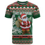 Personalized Afro Kenya Christmas T shirt African Santa -  Folk Pattern