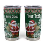 Personalized Afro Kenya Christmas Tumbler Cup African Santa - Folk Pattern