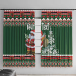 Personalized Afro Kenya Christmas Window Curtain African Santa -  Folk Pattern