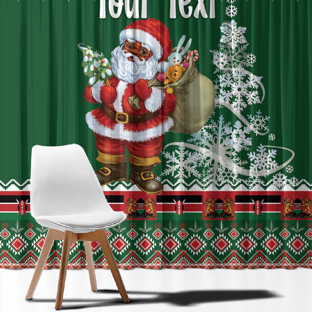 Personalized Afro Kenya Christmas Window Curtain African Santa -  Folk Pattern
