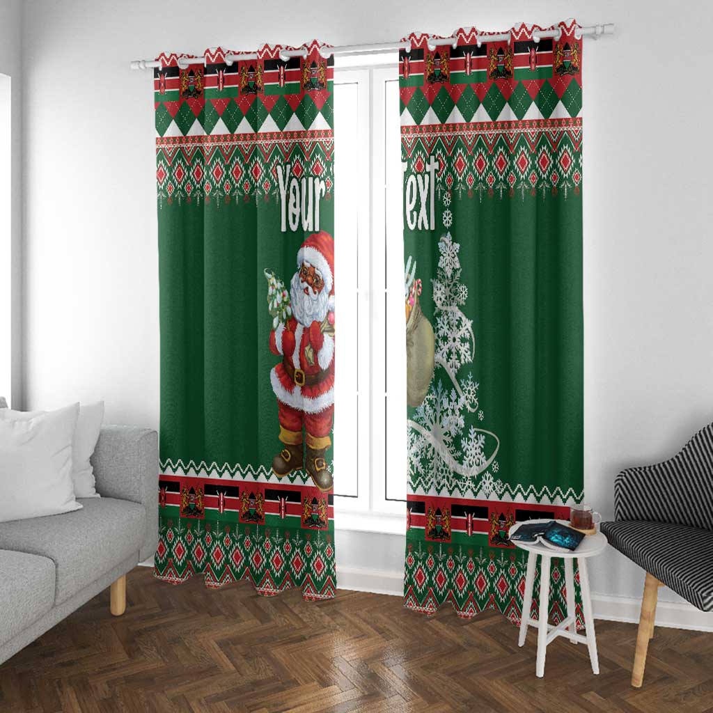 Personalized Afro Kenya Christmas Window Curtain African Santa -  Folk Pattern