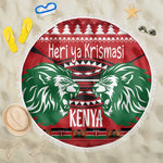 Afro Kenya Christmas Beach Blanket Head Lion - Heri ya Krismasi