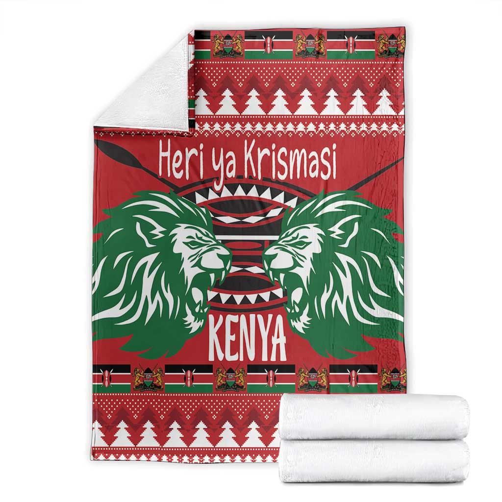 Afro Kenya Christmas Blanket Head Lion - Heri ya Krismasi