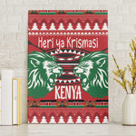 Afro Kenya Christmas Canvas Wall Art Head Lion - Heri ya Krismasi