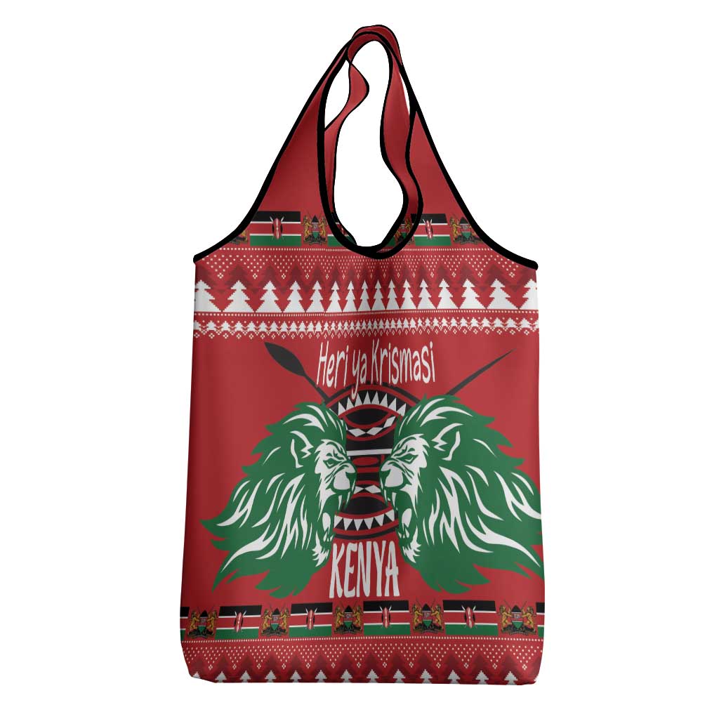 Afro Kenya Christmas Grocery Bag Head Lion - Heri ya Krismasi
