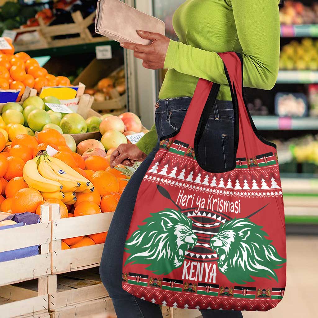 Afro Kenya Christmas Grocery Bag Head Lion - Heri ya Krismasi