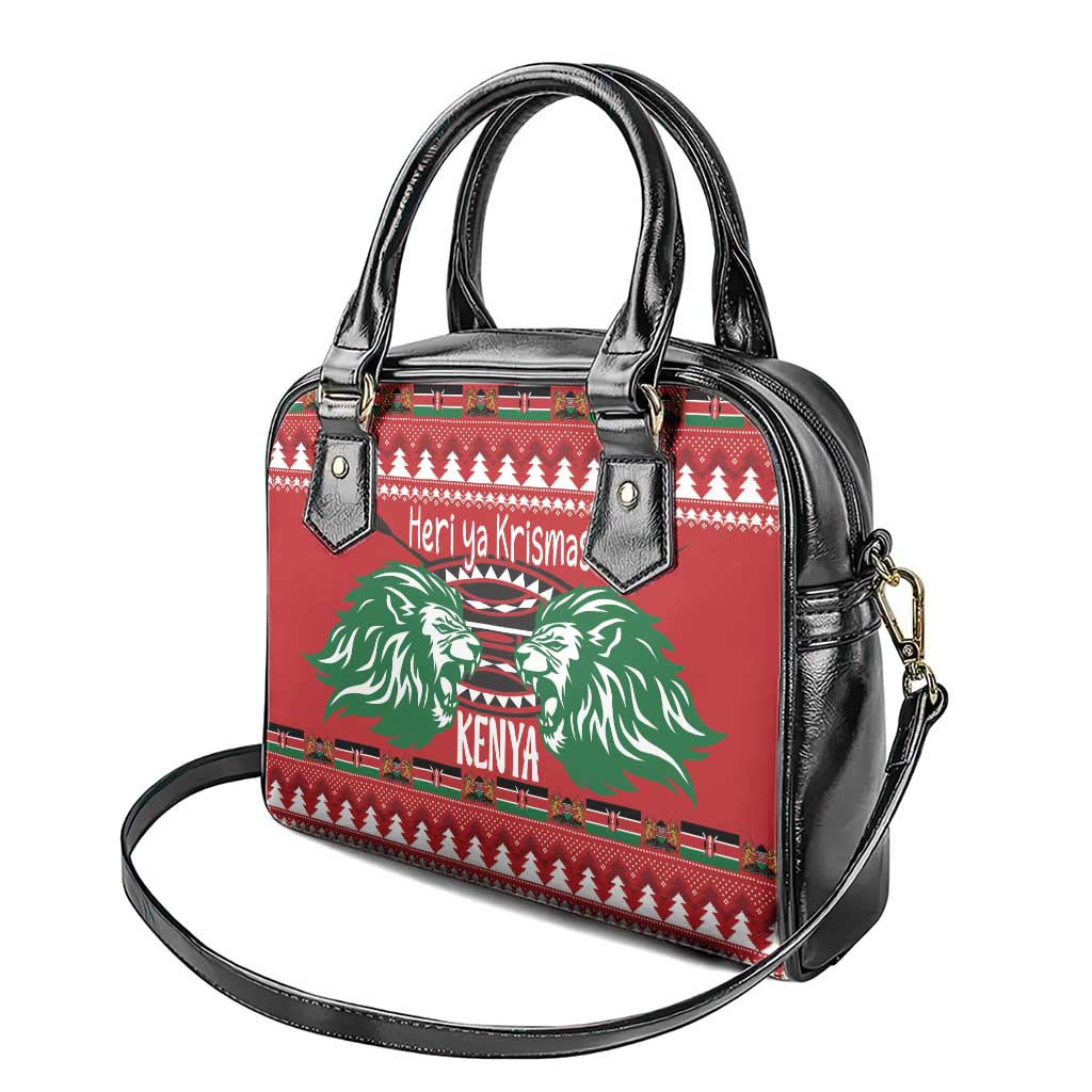 Afro Kenya Christmas Shoulder Handbag Head Lion - Heri ya Krismasi