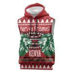 Afro Kenya Christmas Sleeveless Hoodie Head Lion - Heri ya Krismasi - African Pride