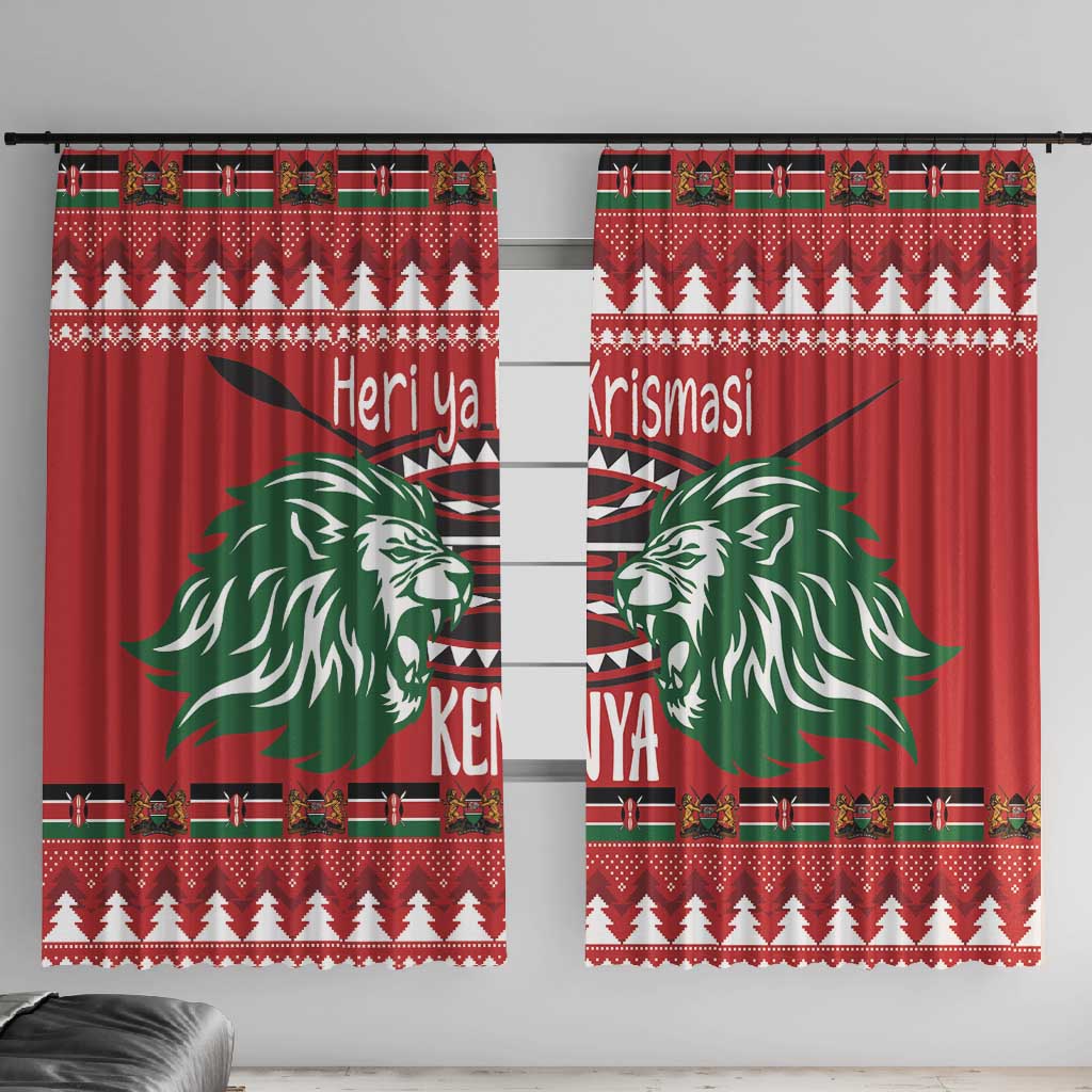 Afro Kenya Christmas Window Curtain Head Lion - Heri ya Krismasi