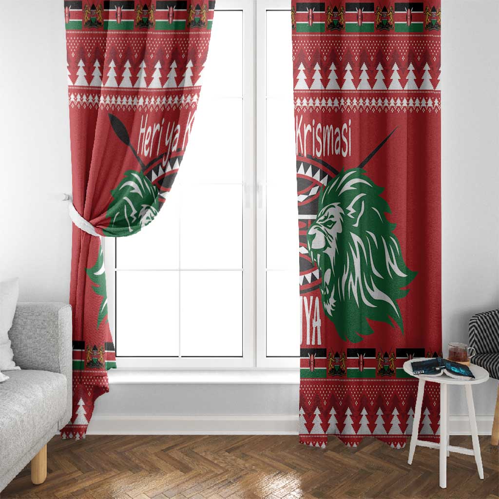 Afro Kenya Christmas Window Curtain Head Lion - Heri ya Krismasi