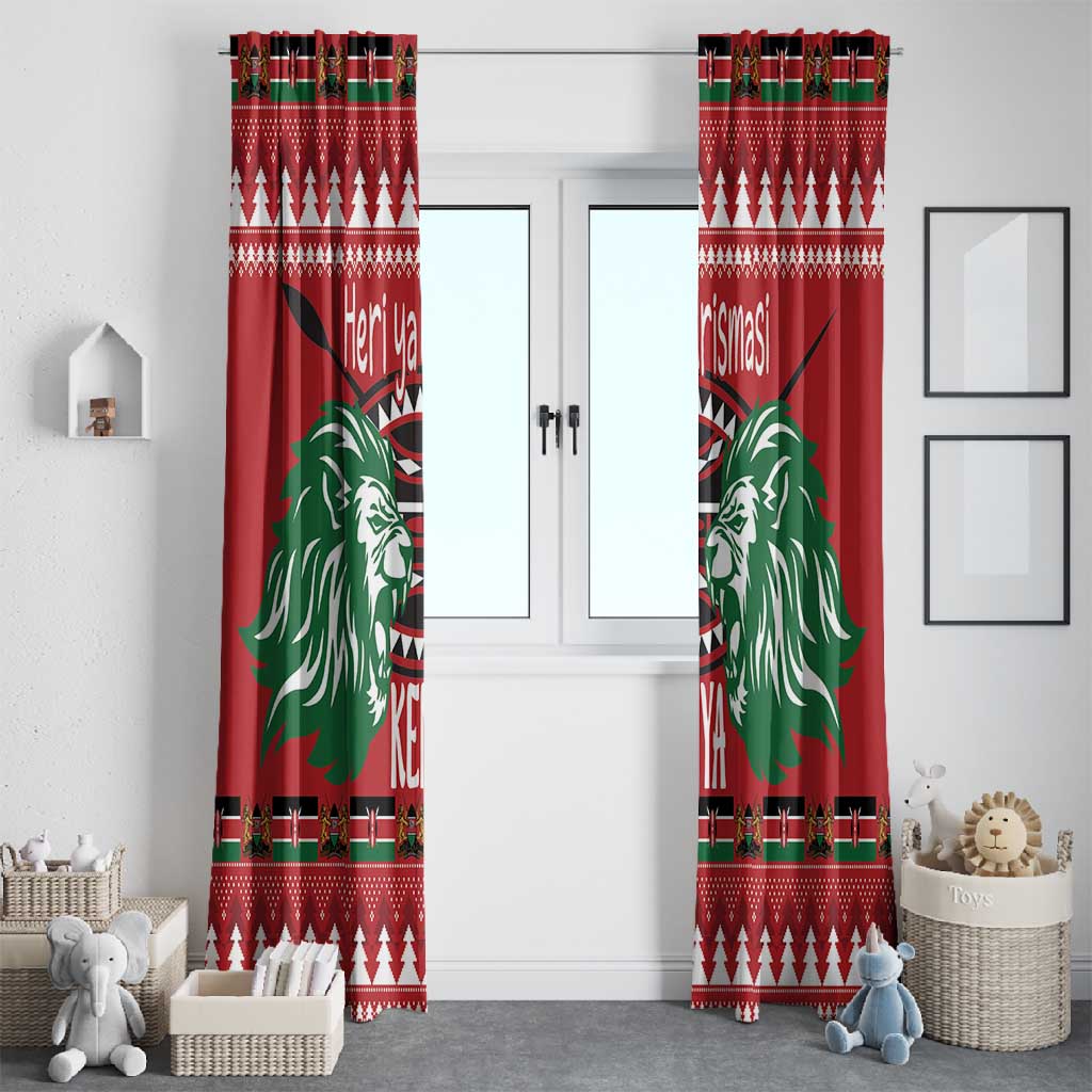 Afro Kenya Christmas Window Curtain Head Lion - Heri ya Krismasi