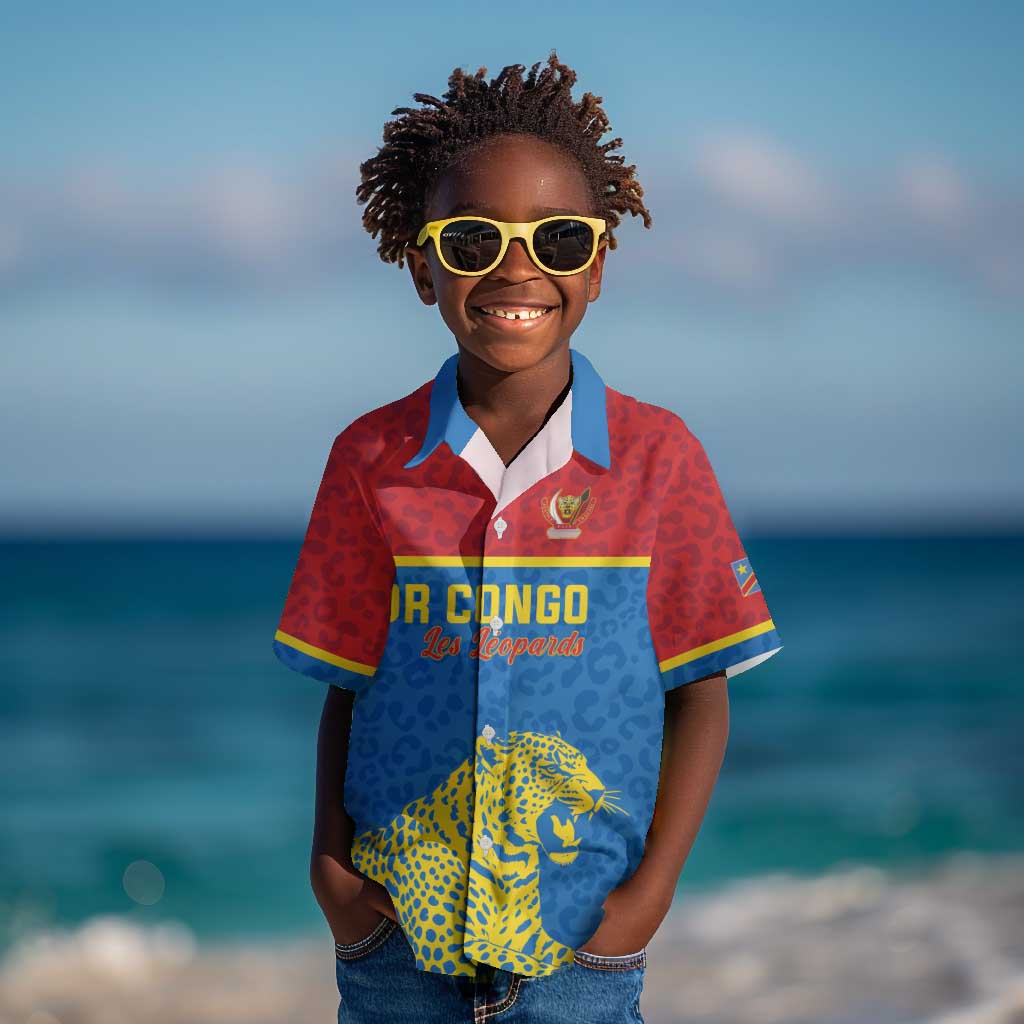 Custom World Football 2026 DR Congo Kid Hawaiian Shirt Roar of Les ...